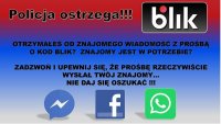 plakat ostrzegający przed oszustwami na BLIK