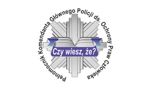 logo akcji policyjnej z gwiazdą policyjną i napisem czy wiesz że