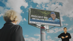 plakat kampania edukacyjno-informacyjnej „Fałszywy telefon - zagrożone oszczędności”