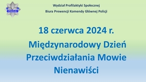 Międzynarodowy Dzień Przeciwdziałania Mowie Nienawiści 2024