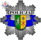 Gwiazda policyjna z napisem Policja i herbem powiatu włodawskiego