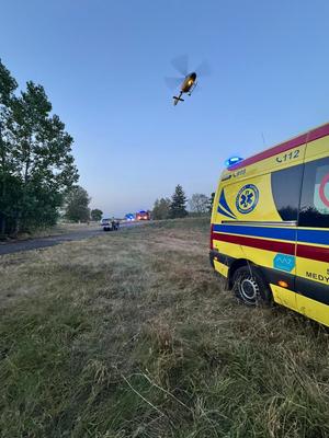 zdjęcie przedstawiające start LPR z uczestnikiem zdarzenia