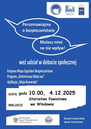 plakat z zapowiedzią debaty