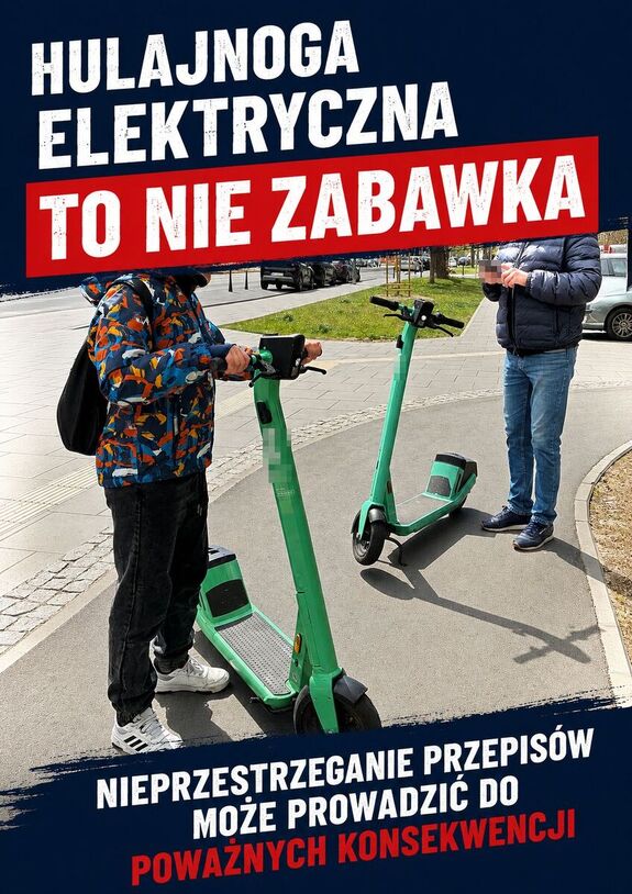 Hulajnoga elektryczna to nie zabawka - apel o rozsądek