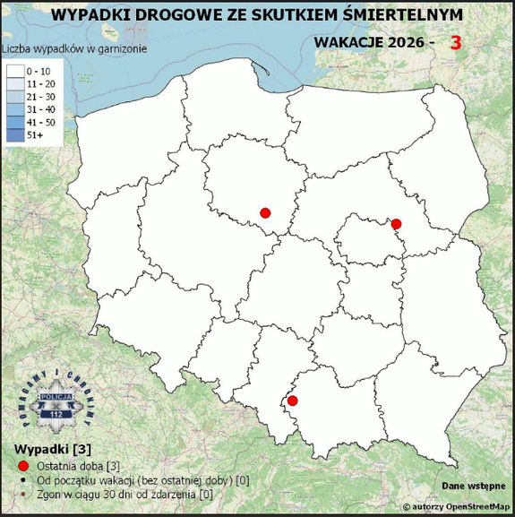zdjęcie przedstawiające marę wypadków śmiertelnych w Polsce