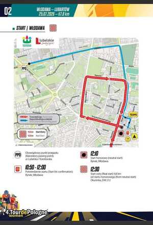 Plan przejazdu II etapu 4. Tour de Pologne Women we Włodawie