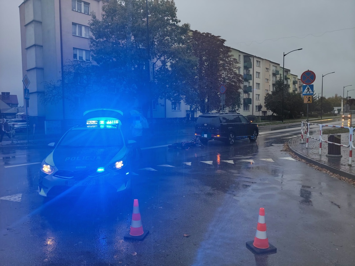 Wypadek motorowerzysty we Włodawie